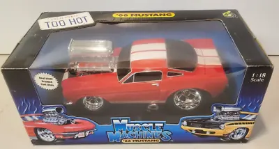 MUSCLE MACHINES 1966 Ford Mustang  G.T. 350  NEW  1:18 Red With White Stripes • $58.99