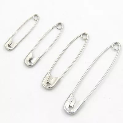 100Pcs Needles Safety Pins Silver Assorted Size Small Medium Large Sewing Craft • $1.97