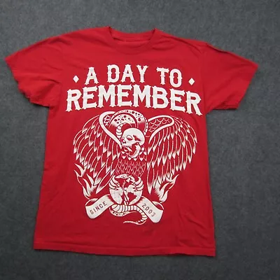 A Day To Remember Shirt Mens Medium Red ADTR Graphic Rock Punk Metalcore Pop VTG • $24.95