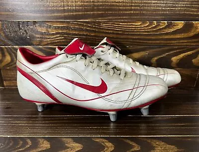 Nike Pace Vapor SG Mens Football Metal Cleats Boots White Red Very Rare • $153.99