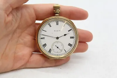 £3.20 • Buy C Vintage Gents Elgin Gold Plated Top Wind Pocket Watch