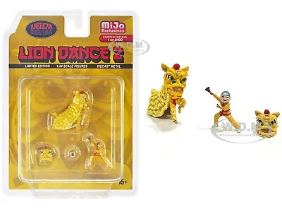  Lion Dance 2  4 Pc Diecast Figure Set For 1/64 Scale American Diorama 2404 • $12.99