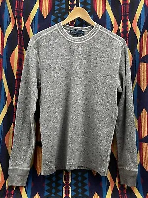 Polo Ralph Lauren Men's Heather Gray Thermal Long Sleeve Shirt Size Medium • $13.99