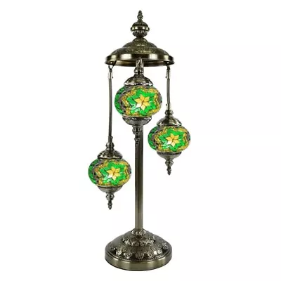 GFTLG307 Turkish Mosaic FLOOR LAMP Green Yellow Mirror FREE LED BULBS • $190