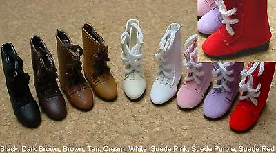 DOLL Shoes 44mm Lt Pink SUEDE Lace Up Boots  Ellowyne Patience & NuMood • $8.80