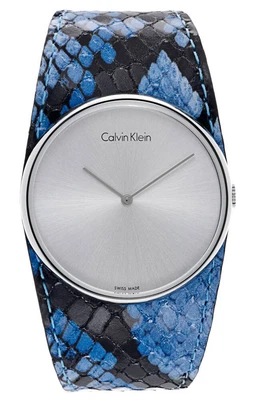 $39.99 • Buy Calvin Klein Spellbound Blue And Black Leather Quartz Womens Watch K5V231V6