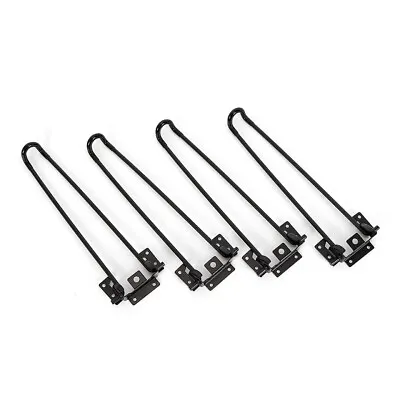 4 Pcs Table Legs Hairpin Universal Foldable Adjustable Iron Black Home Furniture • $18.06