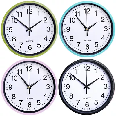 $17.96 • Buy Simple Bedroom Kitchen Clocks Quartz Movement Home Round Wall Silent Sweep Clock