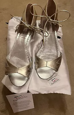 £60 • Buy Rupert Sanderson For Dune Size 41 Gold / Silver Strappy Sandal Original £145.00
