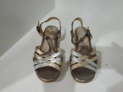 Michelle D Womens Multi Color Leather Strappy Sandals Size 8 M • $25