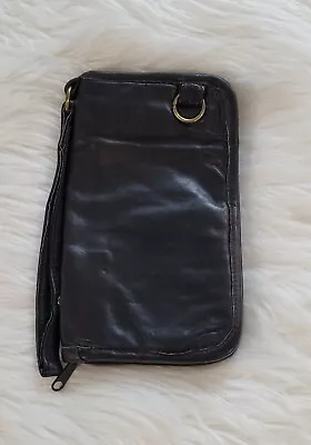 Vtg Men's Black Portfolio Multi Compartments Leather • $25