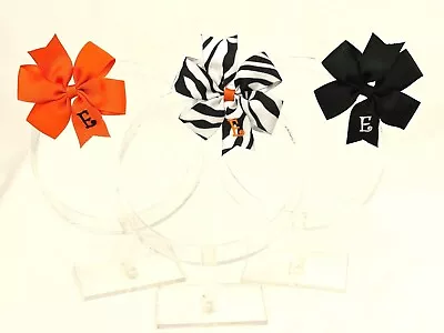 3 Personalized Hairbows Lot Girls Monogram Black Orange Zebra - Initial E • $9.99