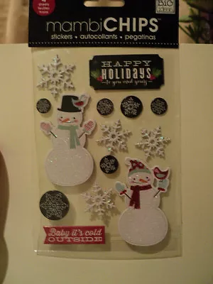 4 Sheets Mambi Chips Christmas Words & Icons Chipboard Stickers Bnip **look** • £3.99