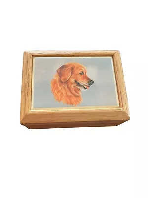 Wooden Trinket Box - Kimberly Enterprises Incorporated - Golden Retriever Dog • $24