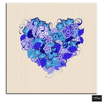 Hearts Floral Colourful Love BOX FRAMED CANVAS ART Picture HDR 280gsm • £14.99