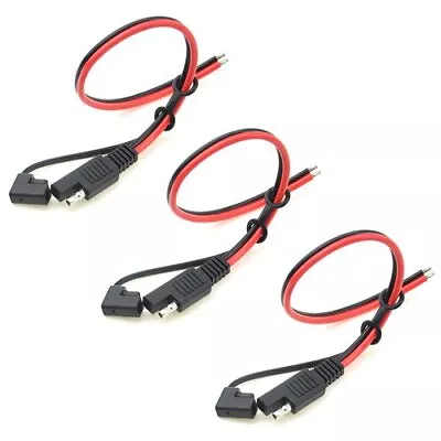 3 Pcs 14awg Sae Extension Cable With Cap Sae Quick Connector Disconnect Plug Sae • $15.39