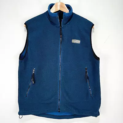 Vintage REI Polartec Fleece Vest Men Medium Blue Full Zip Pockets Hiking Outdoor • $19.89