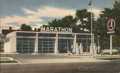 Gas Station Ohio Marathon Service Station The Charles Kellerman Co. Postcard • $9.99