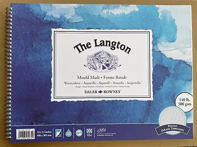 Daler-Rowney The Langton Rough Spiral 300gsm 16 X 12''  Watercolour Pad 12 Sheet • £19.87