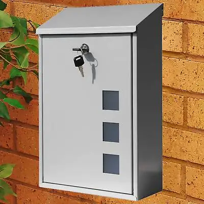 Outdoor Wall Mounted Mailbox Lockable Metal Mail Letter Post Secure Box Postbox • £16.95