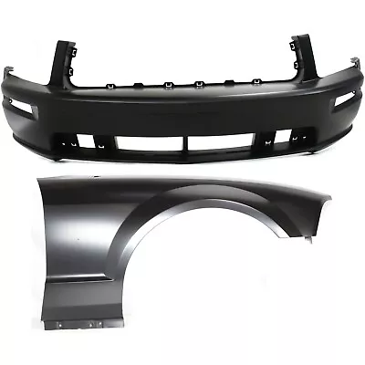 Bumper Cover Fascia Kit For 2005-2009 Ford Mustang Front CAPA 2 Pc With Fenders • $416.57