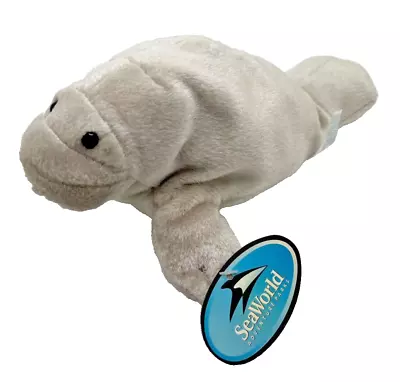 Sea World 8  Manatee Plush Stuffed Animal Toy Gray Vintage NWT • $14