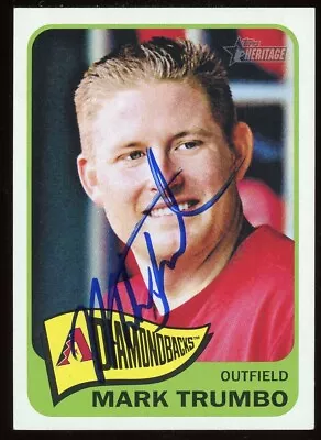 2014 Topps Heritage MARK TRUMBO Signed Card Autograph ANGELS ORIOLES Auto • $5.59