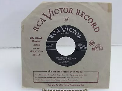 Perry Como Childhood Is A Meadow / One Little Candle RCA 47-4707 1952 Vinyl 45 • $4.95