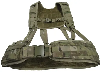 Condor Multicam Camo H-Harness Suspenders W/ Padded Waist Pad Battle Belt NOS • $84.95