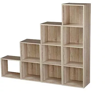 Wooden Storage Cube 2 3 4 5 Tier Strong Bookcase Shelving Home Office Display • £11.99