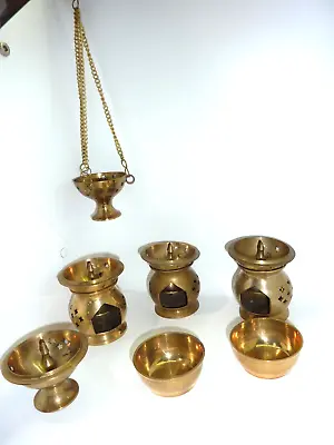 Indian Traditional Camphor Oil Lamps Brass Feng Shui Aroma Burner DIFFUSER DECOR • $59