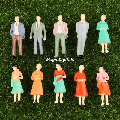 10pcs Various Poses People Figures Model Train Scenery DIY 1:50 Scale Painted • £3.78