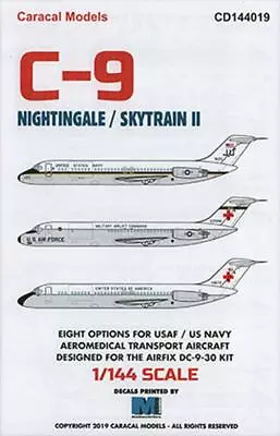 Caracal Models 1/144 144019 X C-9 Nightingale / Skytrain II Decals • $15.49