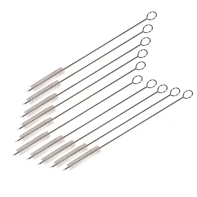 10X Stainless Steel Straws Brush Cleaning Nylon Pipette Cleaners Drinking Pipe • $7