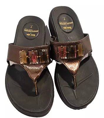 Skechers Thong Sandal  Tone Ups Brown  Size 7  Preowned • $15