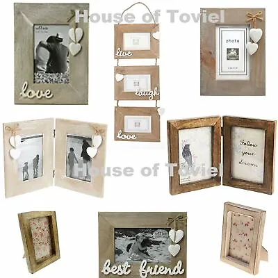 £12.97 • Buy Wooden Wood Photo Frame Single Double With Friend Live Laugh Love Selection 6x4