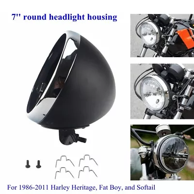 Universal 7  LED Headlights Housing Bucket For Harley Heritage Fat Boy Softail • $43.47