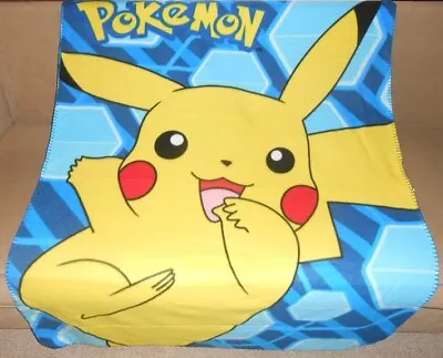 New Pokemon Go Happy Pikachu Soft Light Fleece Throw Gift Blanket Anime Nintendo • $24.39