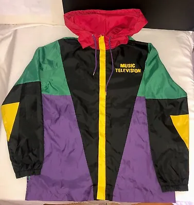 MTV Color Block Windbreaker Jacket Unisex Size LARGE 2020 Cool • $25