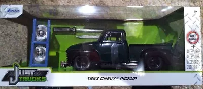 New Jada 1:24 Just Trucks Diecast Dark Green '53 1953 Chevy Pickup-extra Wheels! • $23.23