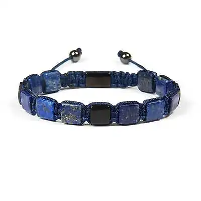 Lapis Lazuli Bracelet & Black Onyx Onyx Lapis Lazuli Macrame Bracelet Mens • $54.99