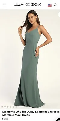 NWT Lulu’s Bridesmaid Dress XL Sage Green Moments Of Bliss Maxi  Mermaid Dress • £38.61