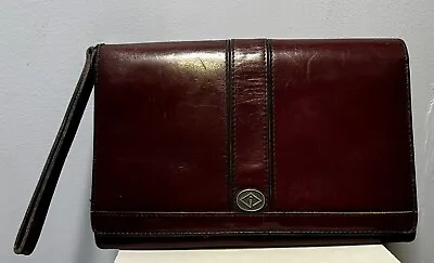 1970's  Men's Soft Leather Clutch Bag Men Various Compartments Italian Purse • $28