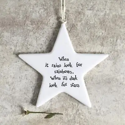 East Of India Porcelain Star | 'Look For Rainbows' Thinking Of You Sympathy Gift • £6.60