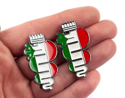 2x Alfa Romeo Snake Fender Sticker Metal Badges Italian Flag Color Enamel • $21