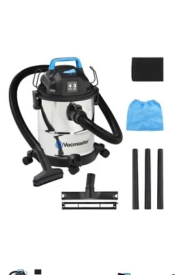 $55 • Buy Vacmaster 4 Gallon 3  Stainless Steel Wet/Dry Vacuum Reusable Filter Extensions