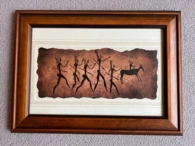 Australian Aboriginal Hunting Scene Painting Signed - Print • £18
