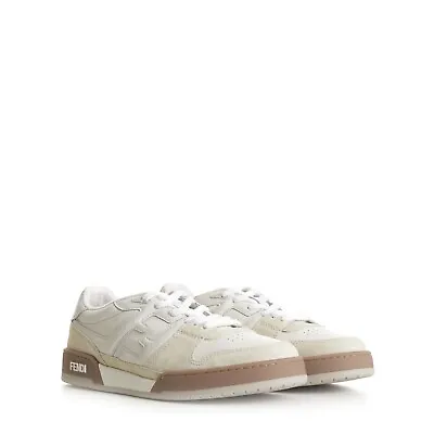 FENDI 930$ White 'Match' Low Top Sneakers - Suede & Leather • $790