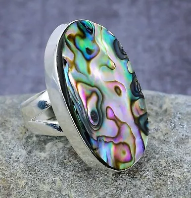 Abalone Shell Gemstone Handmade Jewelry 925 Sterling Silver Ring All Size • $12.99