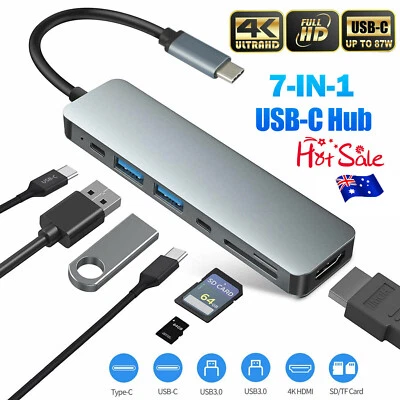 $22.05 • Buy 7in1 USB-C Type C HD Output 4K HDMI USB 3.0 HUB Adapter For MacBook Pro IPad Pro